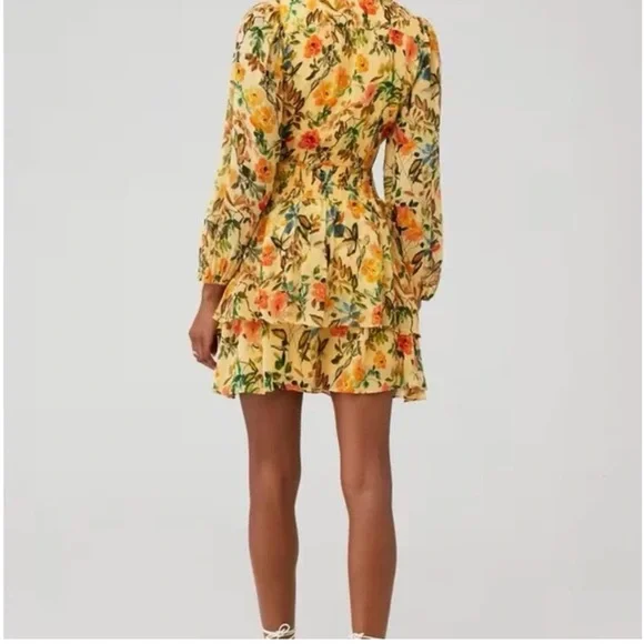 Rays for days laurel Yellow Floral Long Sleeve Dress size XS - Picture 4 of 11